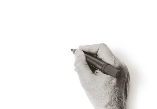 Escritura a mano monocromática con marcador sobre fondo blanco — Foto de Stock