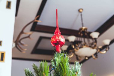 Noel ağacı ev avcı güzel kırmızı uç