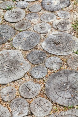 Parça yuvarlak günlüklerinin zemine tahrik