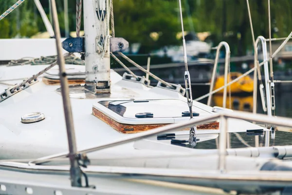 Closed cabin hatch Yacht — Stock Photo, Image