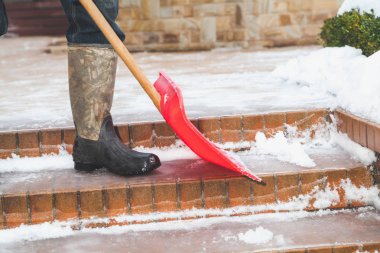 Merdiven basamakları plastik kar küreği gelen temizlik