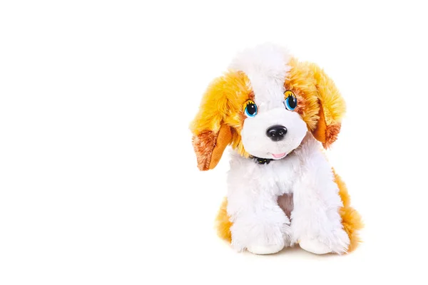 白い背景の上のかわいいおもちゃの犬 — ストック写真