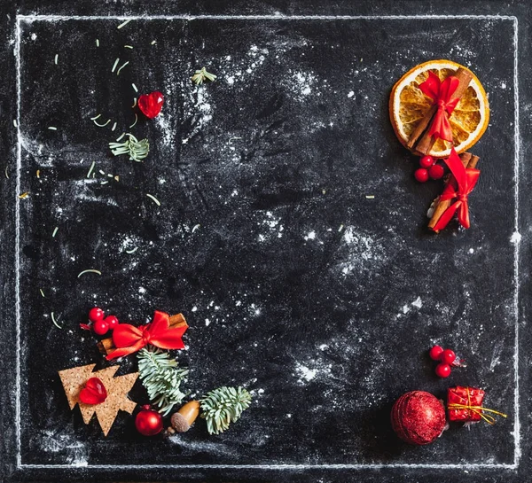 New Year still life on dark background — Stock Photo, Image