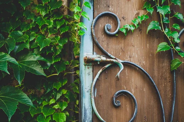Metalen poort ventiel op deur van de poort — Stockfoto