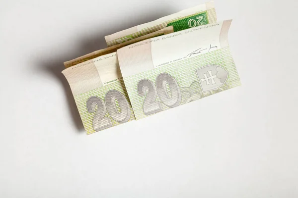 2020 on banknotes on white background — 스톡 사진