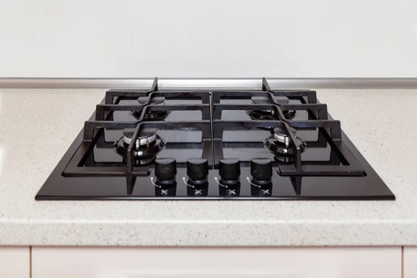 New gas stove in modern kitchen — Stock Photo, Image
