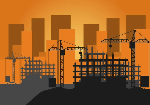 Vector Ilustración Sitio de construcción — Vector de stock