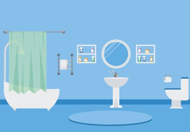 banyo iç vektör illüstrasyonu