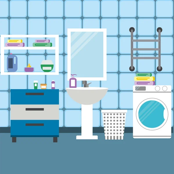 Illustration vectorielle intérieure salle de bains — Image vectorielle
