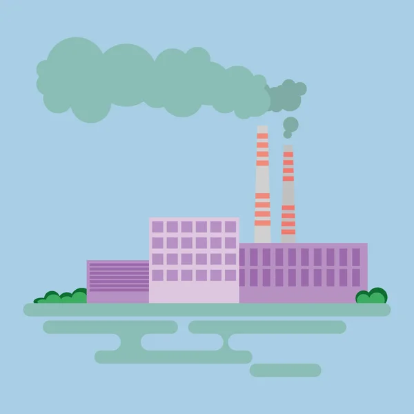 Industriële fabriek gebouwen pictogram — Stockvector