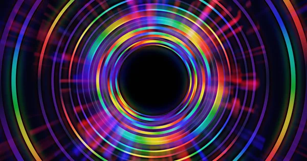 Abstract rainbow colorful circle background. Glowing rays emanate from center