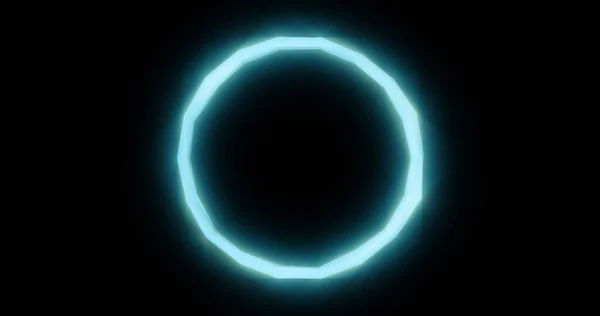 Light blue low poly circle loading progress bar. Neon glow