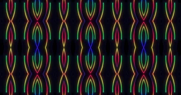Abstrakte Nahtlose Schleife Aus Bunten Regenbogenlichtschleifen Energetische Bewegung Einfache Klare — Stockvideo