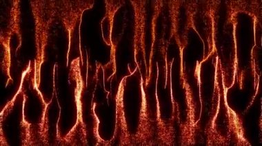 4k ateş rengi parçacık akışı hareketli grafiği oluşturur. Parılda ve parla