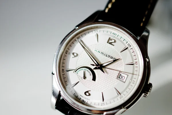 Hamilton Swiss Made watch detail close-up — Stock Photo, Image