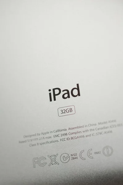 Rear view of iPad tablet — Stock Photo, Image