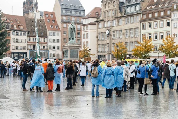 Pielęgniarek i asystentów opieki protestu we Francji — Zdjęcie stockowe