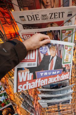 Bild magazine about Donald Trump new USA president clipart