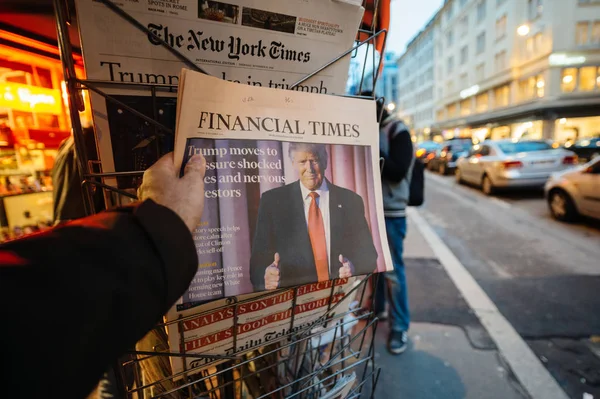 Financial Times su Donald Trump nuovo presidente degli Stati Uniti — Foto Stock