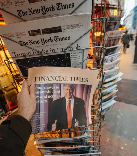Financial Times sobre Donald Trump nuevo presidente de EE.UU. — Foto de Stock