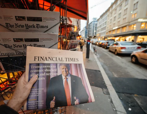 Financial Times sobre Donald Trump nuevo presidente de EE.UU. — Foto de Stock