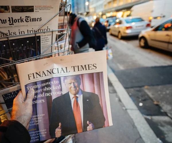 Financial Times sobre Donald Trump novo presidente dos EUA — Fotografia de Stock