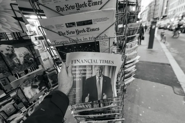 Donald Trump új Usa elnöke a Financial Times — Stock Fotó