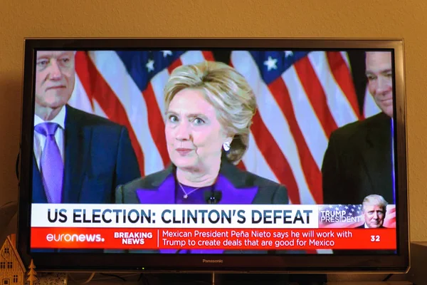Pidato kekalahan Hillary Clinton — Stok Foto
