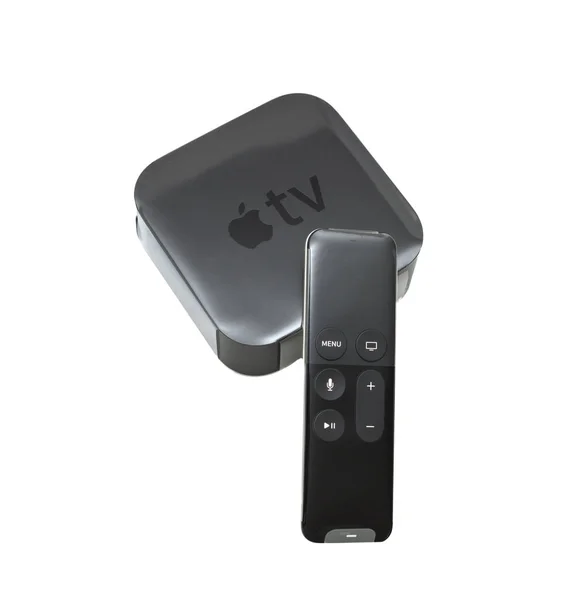 Apple tv media device isoliert auf weiß — Stockfoto