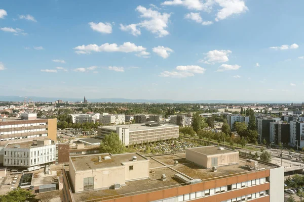 Large parking and moern garage building seen from above — Stock Photo, Image