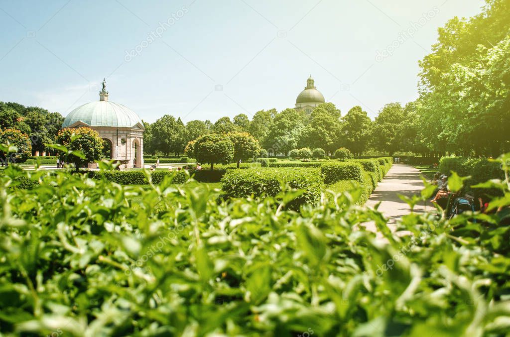 German park in Munchen with Dianatempel