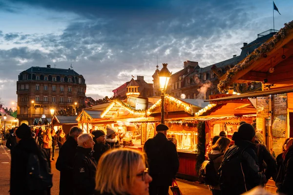 Nejlepší vánoční trh Štrasburk Francie — Stock fotografie