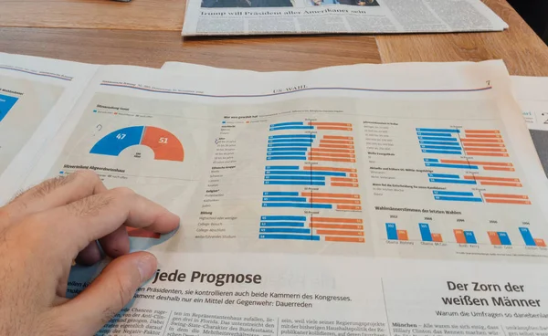 Demograpphy Infografik För Valet Man Läser Frankfurter Allgemeine Zeitung Newspapper — Stockfoto