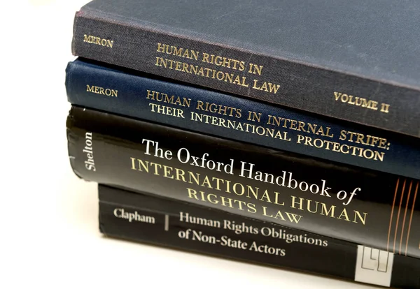 Diverse human rights books law education university eam — Stock Photo, Image