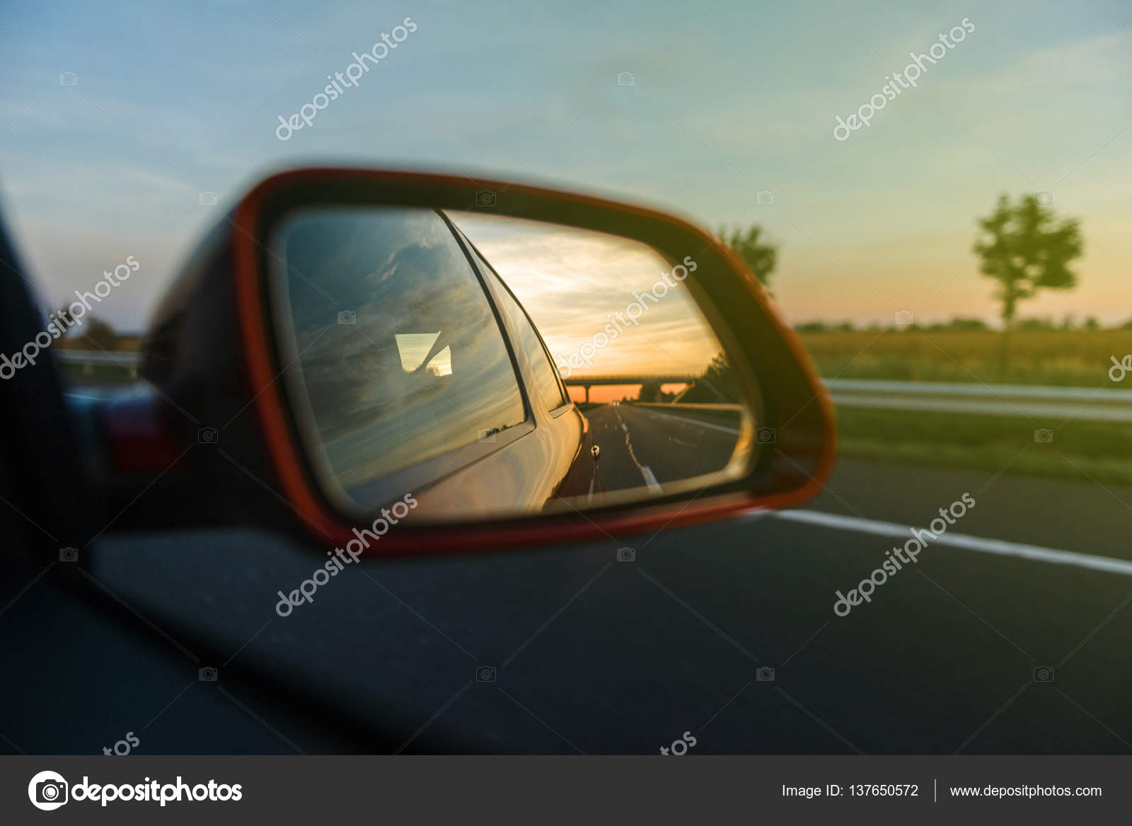 Rear view mirror look pov driver highway Stock Photo by ©ifeelstock  137650572