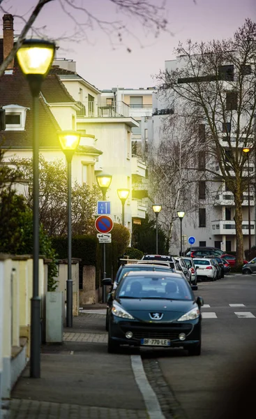 Gatan belysning av Strasbourg Frankrike — Stockfoto