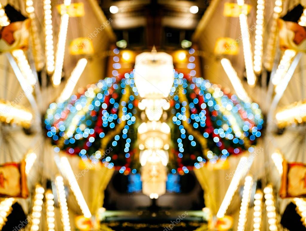 Defocused merry go round carousel abastract view 