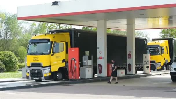 Francia Circa 2016 Renault T520 Potente Camion Giallo Del Team — Video Stock