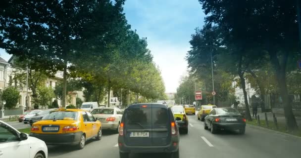 Atasco de tráfico en Bucarest — Vídeos de Stock