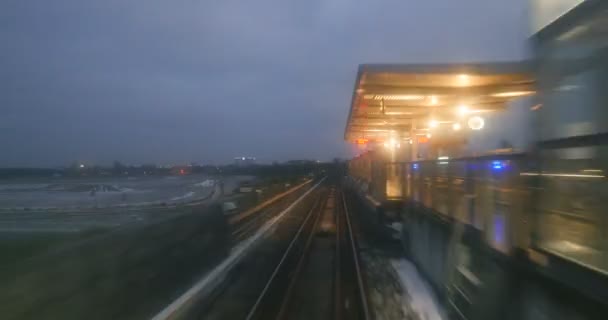 Vista Filmagem Janela Trem Metrô — Vídeo de Stock