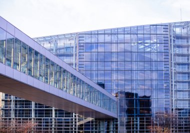 Glass bridge European Parliament  clipart