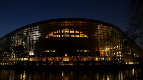 Európai Parlament strasbourgi épületében — Stock videók