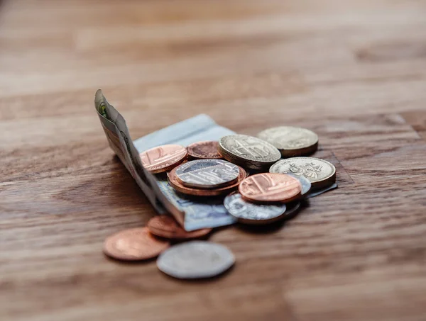 Pound Sterling on table in Luxury restaurant