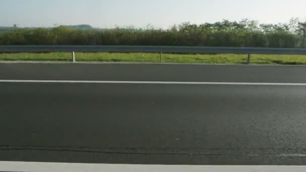 Hongarije Circa 2016 Snelweg Met Vrachtwagen Rijden Weg Leveren Van — Stockvideo