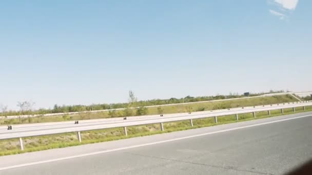Hongarije Circa 2016 Snelweg Met Vrachtwagen Rijden Weg Leveren Van — Stockvideo