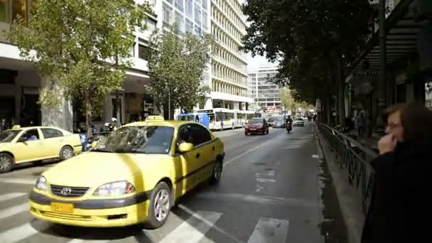 Athény Městský Život Slunný Den — Stock video
