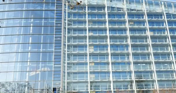 Facade European Parliament Building Strasbourg — Stock Video