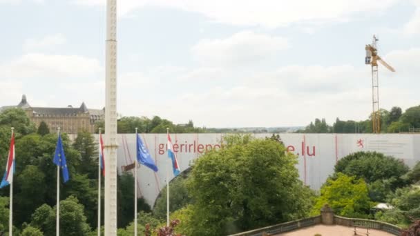 Imágenes Aéreas Del Paisaje Urbano Ciudad Luxemburgo — Vídeo de stock
