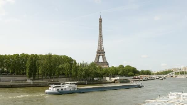 Parijs Frankrijk Circa 2017 Luchtfoto Eiffeltoren Parijs Frankrijk Vanaf Nog — Stockvideo