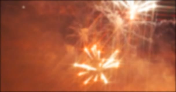 Coloridos fuegos artificiales estilo cometa — Vídeos de Stock